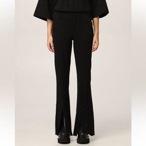 NWT $176 Federica Tosi jogging split hem flared sweatpants black cotton small